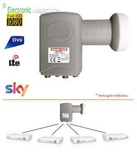 LNB 4 USCITE INDIPENDENTI CONVERTITORE QUAD ILLUMINATORE LNB040 LTE FREE