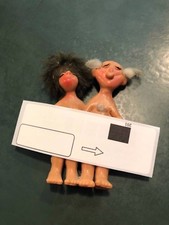 Vecchi Pupazzi 9cm in Gomma COPPIA NUDA SEXY  anni 70 VINTAGE EPOCA COLLEZIONE