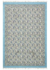 Tappeto Boho In Cotone Blu
