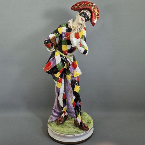 Statuina arlecchino maiolica