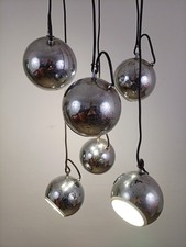 Lampadario Lampada A Sospensione Cascata Guzzini Space Age Modernariato Anni 70