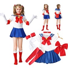 Costume Sailor Moon Sailormoon Cosplay Vestito Fantasia Bambini Halloween Festa Set