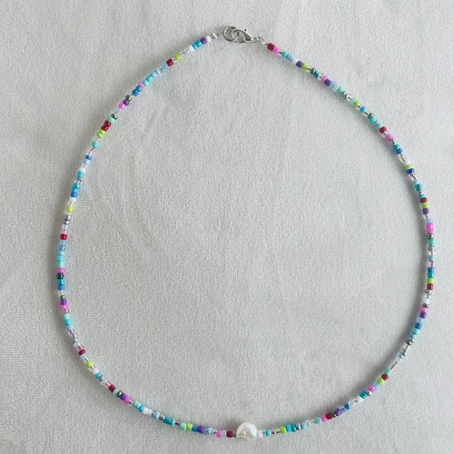 Collana perle semi colorate - di,