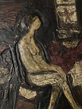 Pittura Ad Olio Su Pannello 1970 Ritratto Donna Espressionista Espressionismo