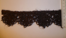 PASSAMANERIA BORDO BORDURA PIZZO LANA PILE COLOR MARRONE ALT 5 CM X 1 MT