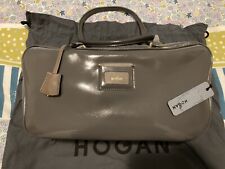 Borsa Hogan Duffle Media Pelle Laccata Grigia Originale Nuova