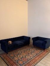 Divano E Poltrona Chesterfield Blu