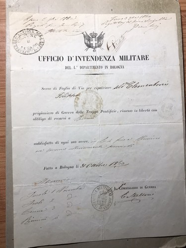 Documento regno sardegna 1860