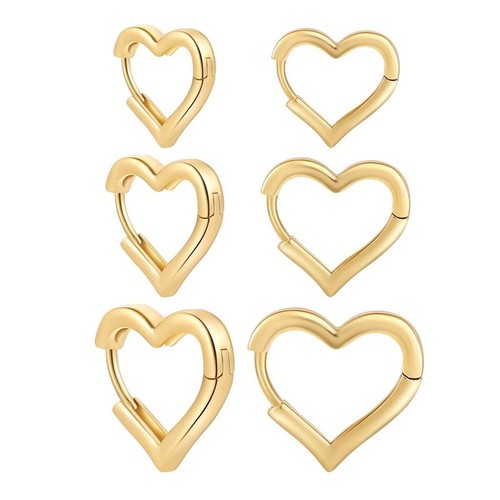 Orecchini placcato oro cuore - placcato,