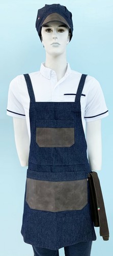 Grembiule jeans doppia tasca - jeans,