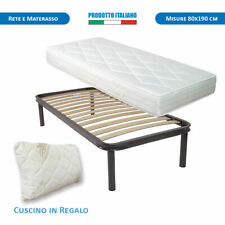 Rete e Materasso singolo waterfoam 80x190 + cuscino memory set letto completo
