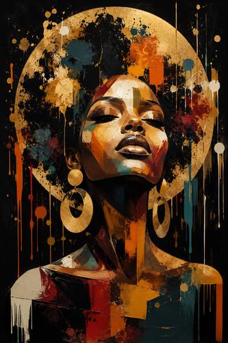 Poster afro lady donna nera - afro,