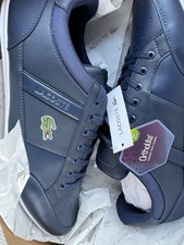 Scarpe sneakers Lacoste Chaymon 0120 1 CMA uomo blu navy pelle bianca taglia 11,5