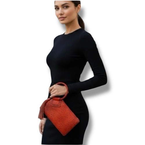 Borsa pochette struzzo