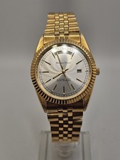 Raro orologio Mathey-Tissot da uomo Presidential DayDate tono oro Jubilee quarzo WR30M