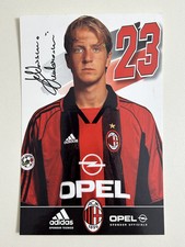 (1) MASSIMO AMBROSINI Milan 1998/99 calcio football soccer autograph postcard