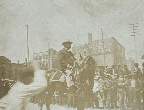 Antique photograph man riding - antique,