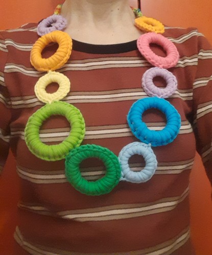 Collana uncinetto anelli - collana,