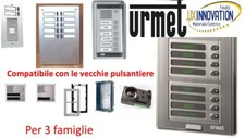 Pulsantiera citofonica urmet 3 famiglie 3 pulsanti con parte elettrica pulsantie