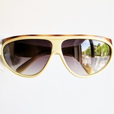 occhiali da sole YSL 8761 Yves Saint Laurent sunglasses vintage white gold brown