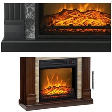 HOMCOM Camino Elettrico da Incasso con Fiamma Realistica e Timer