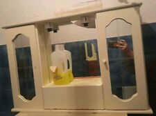 Specchiera Bagno Laccata Bianco Ripiani Aperti 2 Ante Mensole Luci Illuminazione