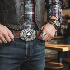 Uomo Metallo Argento Cintura