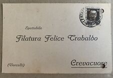 Cartolina Pubblicitaria Filatura Felice Trabaldo Cravalcuore viaggiata 1932