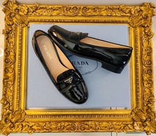 PRADA MOCASSINI LOAFER Vernice Nera Num 36 CONDIZIONI ECCELLENTI FULL SET