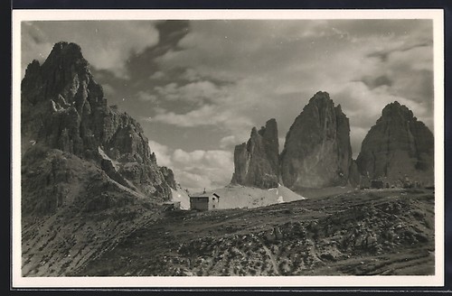 Cartolina rifugio tre cime - cime, di