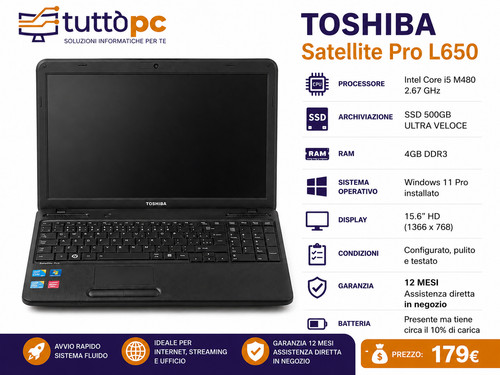 Toshiba satellite pro - pro, l650