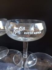 N. 6 BICCHIERI COPPE ROSSO ANTICO BUTON VINTAGE DESIGN MODERNARIATO PUBBLICITÀ 