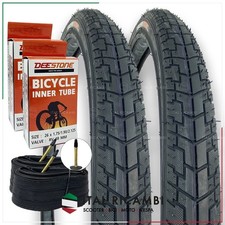 KIT 2 COPERTONI BICI ANTIFORATURA 2 CAMERE D'ARIA 26X1.75 44 559 VALVOLA PRESTA 