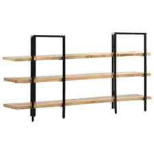 Libreria a 3 Livelli 160x31x80 cm in Legno Massello di Mango