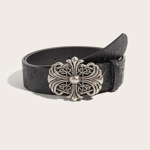 Chrome style y2k black belt - chrome,