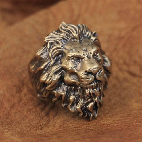 Anello leone ottone - re,