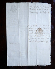 MANOSCRITTO 1821 REGNO DELLE DUE SICILIE MARCA DA BOLLO DOCUMENTO MELFI POTENZA