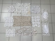 Lotto 17 centrini uncinetto vintage misti 13x13–50x30 cm bianchi e ecru