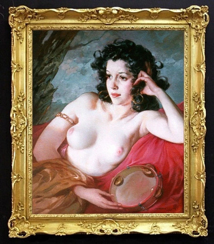 Antico dipinto olio fatto - , a