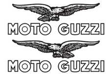 kIT decalcomanie adesivi stickers TANK MOTO GUZZI SERBATOIO BIANCO NERO 7,5 cm