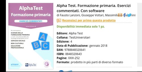 Alpha test formazione - , primaria