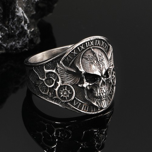 Anello testa teschio ali