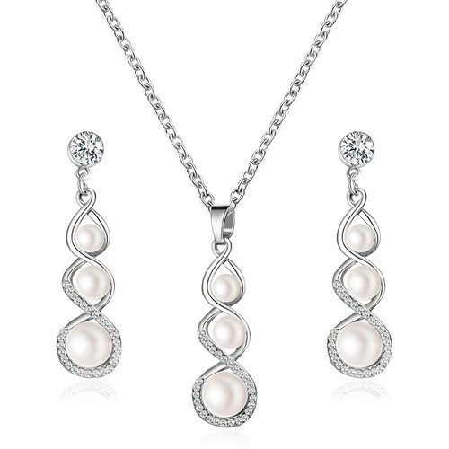 Set gioielli perle zirconi