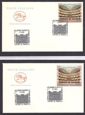 2013 RepubblicaTeatro Fenice n. 3496A e 3496 su Primo Giorno Busta del Cavallo