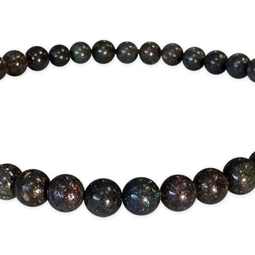 Bracciale opale nero perline - opale,