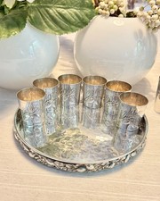Set limoncello bicchieri e vassoio., argento 925 Brandimarte
