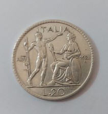 20 LIRE 1928 LITTORE PERIZIATA