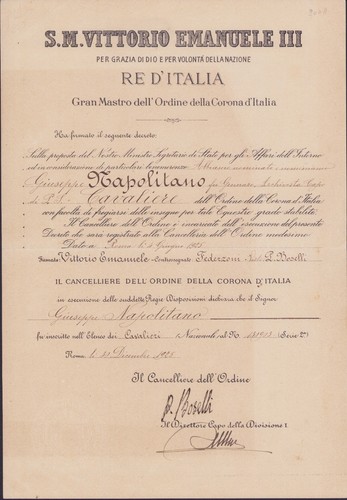 Palermo 1925 nomina cavaliere - palermo,