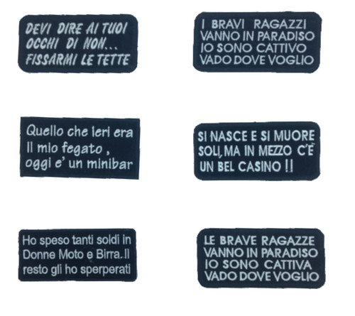 Patch toppe scritte moto