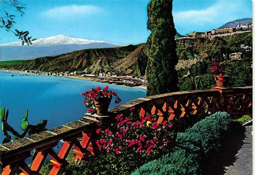 Vecchia cartolina taormina non - cartolina,